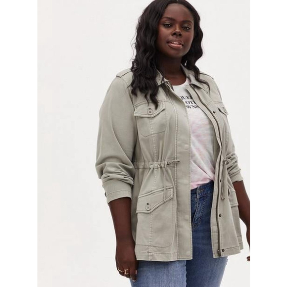 New w/Tags Torrid Twill Lace-Up Back Anorak - Picture 1 of 8